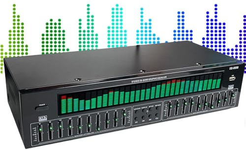 Digital Audio Stereo Graphic EQ, Digital Equalizer, 31-Band Dynamic Spectrum Display, 12 Rhythm Patterns, Double 10-segment Independent Tuning, Bluetooth 5.4, with Noise Reduction,for Recording Studio