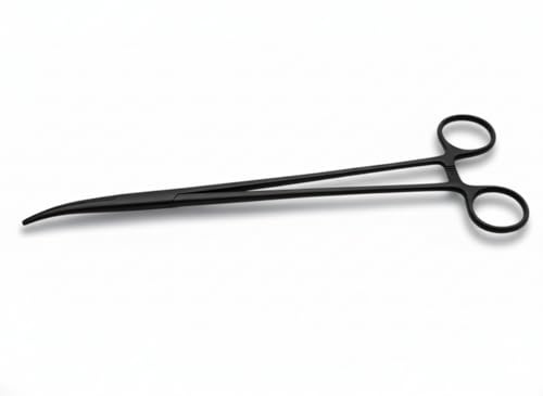 zylltkar 25 cm Schwarze Arterienklemme als Hakenlöser zum Angeln, Arterienklemme gebogen o. gerade, Angelzange, Edelstahl Arterienklemme, Lösezange, Edelstahlzange, Angelklemme, Fischerklemme