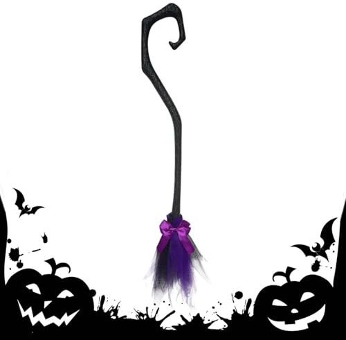 Onlynery Scopa da per Halloween, 94 cm, decorazione per streghe, portatile, con , per porta di casa, giardino, terrazza, appartamento esterno