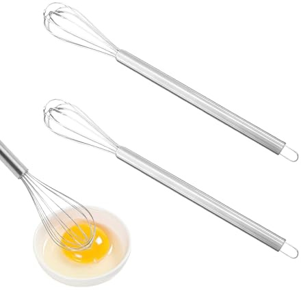 2 Stück schneebesen klein, Edelstahl Whisk Küchenhelfer Set Mini Rührbesen, aus Küchenutensilien Profi Quirl Sieb Kitchen Spiralbesen Egg Kleiner Rührblitz Küche Kochbesteck, für Küchen Kochutensilien