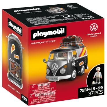 PLAYMOBIL | Volkswagen | Volkswagen T1 Camper ESP Edition | Kultiger Retro‑Camper mit Sportausrüstung, Dachgepäckträger & Stickerbogen | Für Kinder ab 4 Jahren | 72314