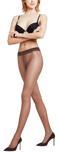 FALKE Women's Shelina 12 DEN W TI Ultra-Sheer Plain 1 Pair Tights, Brown (Coffee 5309), L