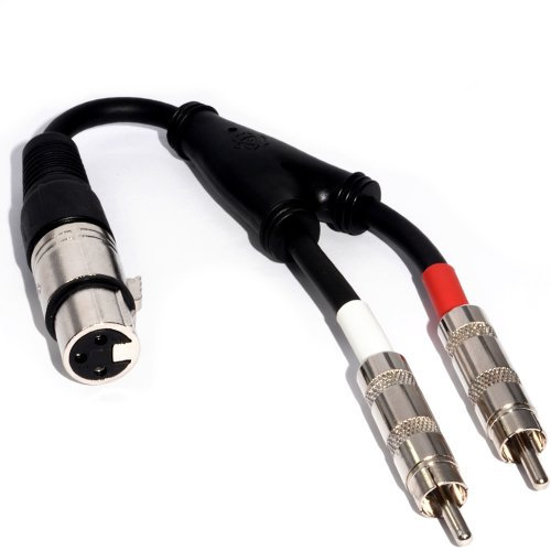 XLR 3 Broches Femelle vers 2 x Cinch Connexions PVC Blindé câble