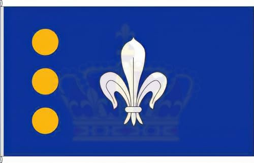 KÖNIGSBANNER Zertifizierte Flagge Fahne Füssenich - EU 60 x 90cm - Hissflagge doppelt gesäumt mit Karabinerhaken aus deutscher Flaggen-Manufaktur