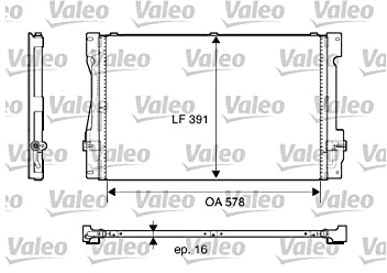 Valeo Kondensator, Klimaanlage 817675 | Kompatibel mit: VOLVO 850, 850 Kombi, C70 I Cabriolet, C70 I Coupe, S70, S80 I, V70 I, XC70 I Cross Country