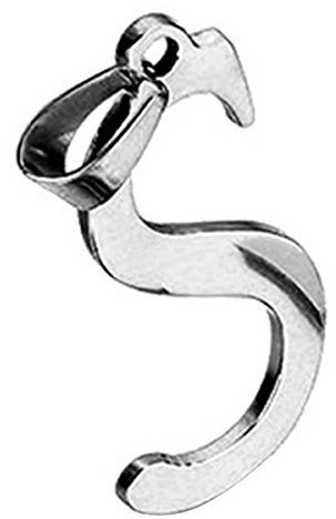 Flongo Damen Halskette Herren Anhänger Männer Kette Namen Buchstabe S Edelstahl Anhänger Halskette Silber 26 Alphabete Buchstaben Charme Poliert, mit 55cm Kette