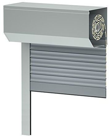 Vorbaurollladen SK45, grau, Aluminium BxH: 80x110 cm, Gurt - 39er Lamelle - Sondermaße möglich