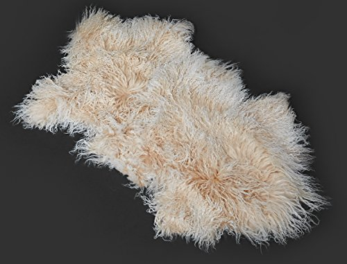Reissner Lammfelle Naturform Tibetlammfell TP2 100x55cm Farbe beige/weiß (Tops) JYB03
