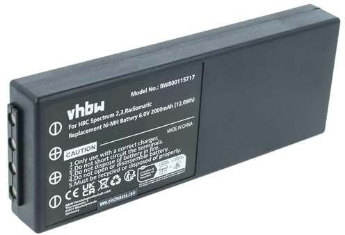 vhbw Akku kompatibel mit HBC Radiomatic Spectrum 2 | Spectrum 3 Industrie-Funkfernsteuerung Fernbedienung (2000 mAh, 6 V, NiMH) - Schwarz