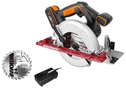 WORX WX530 EXACTRACK Cordless Circular Saw, 20 V, Black