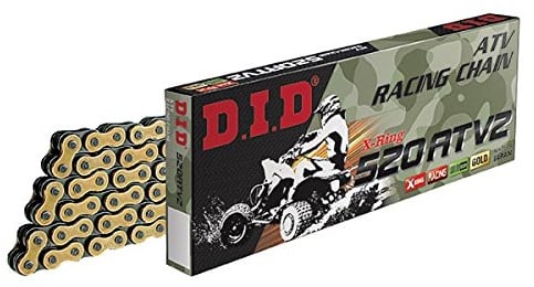 DID 520ATV2 KETTE (Gold & Schwarz) – Länge: 118 Glieder mit Clip-Verbindung (FJ)
