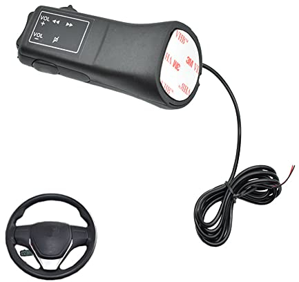 REARMASTER Controllo volante montato, universale per lettore DVD di autoradio Sistema di navigazione GPS con funzione di apprendimento chiave