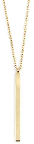 Happiness Boutique Damen Lange Kette mit Stab in Goldfarbe | Kette mit Anhänger Edelstahlschmuck