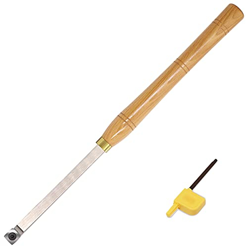 18.5 Inches Carbide Tipped Lathe Wood Turning Tools Rougher Chisel Tool Bar with 15mm Square Radius Carbide Insert for Wood Hobbyist or DIY or Carpenter