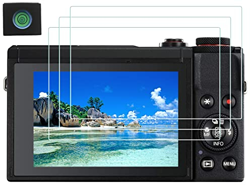 HUIPUXIANG G7 X Mark III - Protector de pantalla para cámara Canon Powershot G7X Mark III mark3 (para accesorios), 3 unidades, película de vidrio templado LCD de 0,3 mm, alta definición, dureza 9H