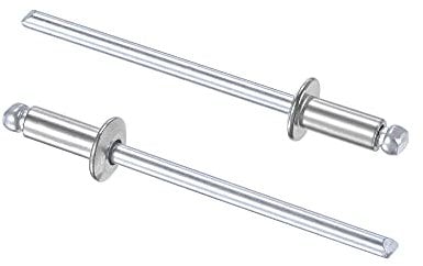 sourcing map Blind Rivets 304 Stainless Steel 3.2mm Diameter 7mm Grip Length Silver 50pcs