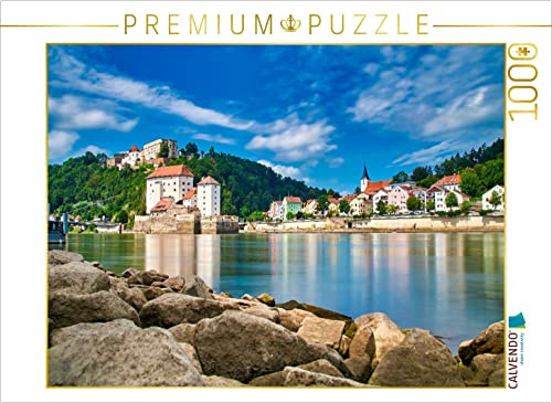 CALVENDO Puzzle Dreiflüssestadt Passau: Ilzmündung | 1000 Teile Lege-Größe 64 x 48 cm Foto-Puzzle für glückliche Stunden