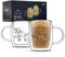 JoyJolt Aroma Disney Mickey and Pluto 13.5oz Glass Cups Set. 2 Insulated Double Wall Coffee Cups, Cup Unique Mugs, Large Espresso Cups. Transparent (JDS10728)