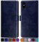 SUANPOT for iPhone XS Max 6.5 case with [Credit Card Holder][RFID Blocking],PU Leather Flip Book Protective Cover Women Men for Apple XS Max Phone case Blue