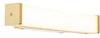 Qazqa Badezimmer led Modern Wandleuchte, Wandlampe - Cascada - Gold, inkl. 5.4W integrierter LED, 3000K, warmweiß, 32cm, IP44, Ideal als Badezimmerlampe