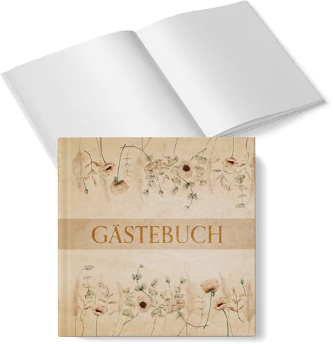 Logbuch-Verlag kleines Gästebuch Hochzeit & Feste 15 x 15 cm boho vintage Hochzeitsgästebuch quadratisch
