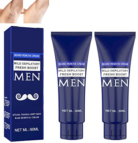 Crema depilatoria,crema depilatoria íntima,crema depilatoria íntima para mujer，crema depilatoria masculina (2pcs,Men-60ml)