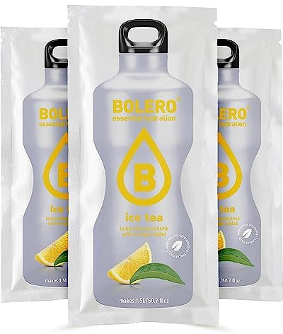 BOLERO Drinks 96 bustine da 8 grammi gusto Ice Tea Lemon - Preparato istantaneo per Bevande con Stevia e Vitamina C e Senza Zucchero