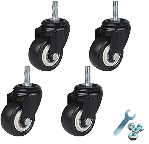 Bürorollen, Rollen mit Gewindestiel, robuste Möbelrolle, Trolley-Schwenkräder (Universal M8)