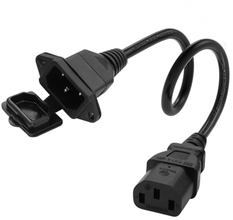 HuaLiSiJi C13 C14 Kabel 10A 250V C13 auf C14 Kaltgerätekabel Kurz C13 C14 Kaltgerätekabel Verlängerung für Computer Printer Server Monitor Reiskocher (0.5m)