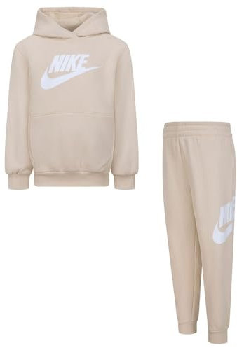 NIKE -TUTA COMPOSTA DA FELPA E PANTALONE -FELPA CON CAPPUCCIO -FELPA CON TASCHE A MARSUPIO -FELPA CON LOGO RICAMATO -PANTALONE CON GIROVITA REGOLABILE CON CORDINO -PANTALONE CON ORLO ELASTICO beige X5