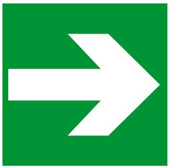 E061 - Pfeil rechts - Schild & Schild - Abflug & Sicherheit - Größe wählbar