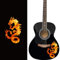 PLIGREAT Abnehmbare Flamme Drache Decals DIY Gitarre Dekor Geschenke für E-Bassist Akustikgitarre Dekorationen Cool Flame Grain Gitarre Guard Board Aufkleber Gitarre Körper Aufkleber