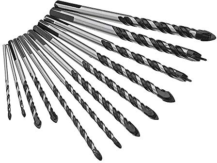 10 Stück 1/8 1/4 5/16 3/8 1/2 Steinbohrer Spiralbohrer-Set for Fliesen, Ziegel, Zement, Beton