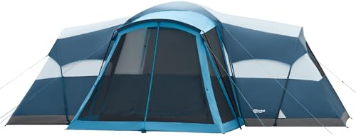 PORTAL 10 Person Tent for Camping, Large Family Camping Tents with 3 Room & Screen Room, PFAS-Free Waterproof Tunnel Tents with Rainfly, Large Tent for Outdoor Camping