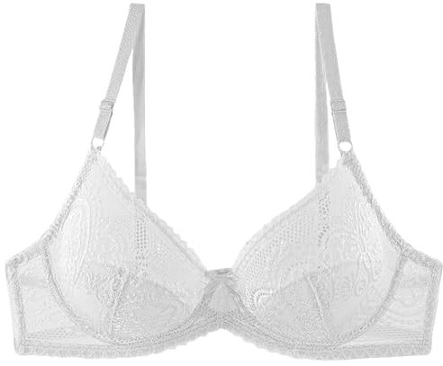 Sexy Balconette-BH aus transparenter Spitze, durchsichtiger, ungefütterter Demi-Komfort-Alltags-BH für Damen