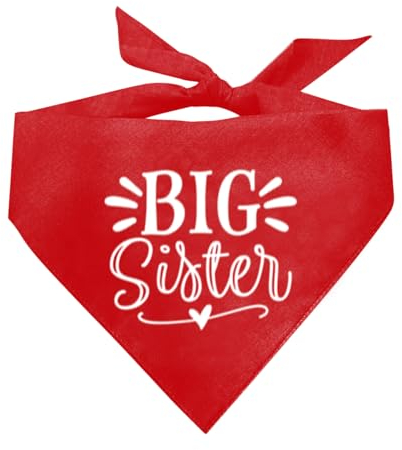 Big Sister Hundehalstuch, Haustier-Hunde, Schwangerschaftsankündigung, rotes Hundehalstuch, Haustierhalstücher für kleine, mittelgroße und große Hunde (M)