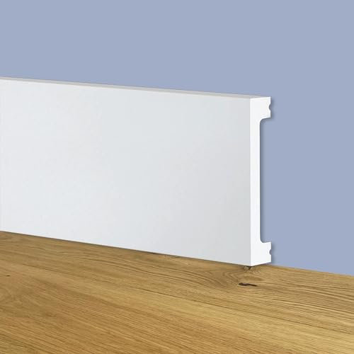 Battiscopa SQUADRATO BIANCO Passacavo 75x13x2000mm in POLIMERI - Polistrutturato