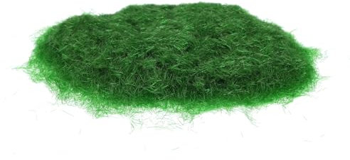 QUARKZMAN Estático Hierba, Nylon Artificial Hierba Polvo 3mm 2 x 30G Artificial Hierba Falso Hierba Mechón Modelo para Tren Paisaje Ferrocarril Arena Tierra,Verde, Paquete De 2