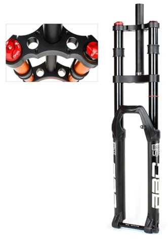 Forcella Anteriore per Mountain Bike DH 29 Pollici, Lega di magnesio 32mm Doppia Spalla 27,5 Pollici MTB Forcella Ammortizzata per Bicicletta Corsa 150mm