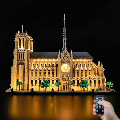 Kyglaring LED Beleuchtungsset für Lego Architektur Notre-Dame de 21061 Paris Set (Remote Version)