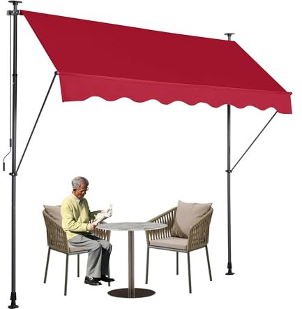 Manuelle einziehbare Markise für Hinterhof - verstellbares Fenster Terrasse Außenmarkise - UV Regen Schnee Sonnenlicht Schutz Schatten