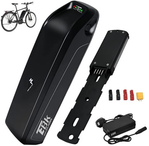Ebkrides Ebike Battery 36V 10AH Electric Bike Lithium Battery Hailong Removable Electric Bicycle Battery Pack Power with 2A Fast Charger, 4 Pin Base Plate for 750W 500W 350W 250W 200W Bicycle Motor
