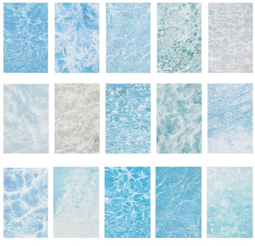 PLIGREAT 180 Blatt Ozean Wellen Scrapbook Papier, verschiedene blaue Ozean Meer Welle Druck Karton Papier Kunst Bastelpapier für DIY Projekte Geburtstag Sommer Strand Pool Party Zubehör, 14.3*9.3 cm