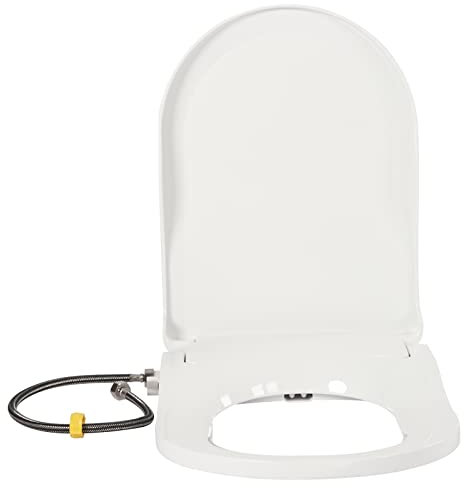 MIIWWOWO Toilet Seats Bidet with Non Electric Self Cleaning Dual Nozzles Toilet seat Bidet D-Type Separated Rear and Feminine Cleaning Natural Water Spray White