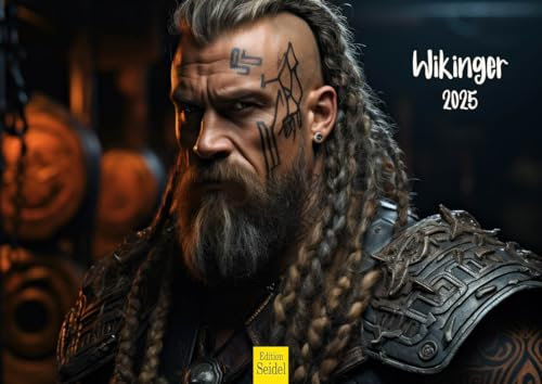 Edition Seidel Premium Kalender Wikinger 2025 Format DIN A4 Wandkalender Norwegen Skandinavien Krieger Fantasy Sagas