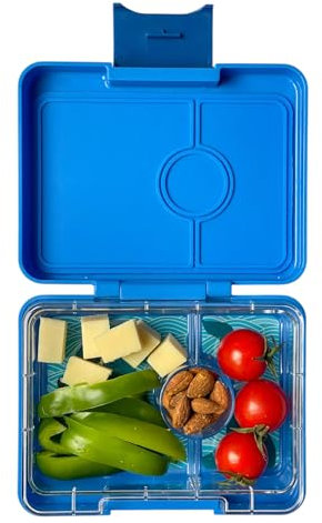 Yumbox Caja de aperitivos, a prueba de fugas, sin BPA, contenedor de aperitivos de 3 compartimentos para niños y adultos, portátil, ligero y fácil de limpiar, ideal para frutas, verduras, galletas y