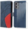 Funda para Motorola Moto G85 5G con 1 Piezas Cristal Templado, Carcasa Cartera de PU Cuero Multifunción Flip Case, [Cierre Magnético] [ Ranura Tarjeta] [Función Soporte]-Azul
