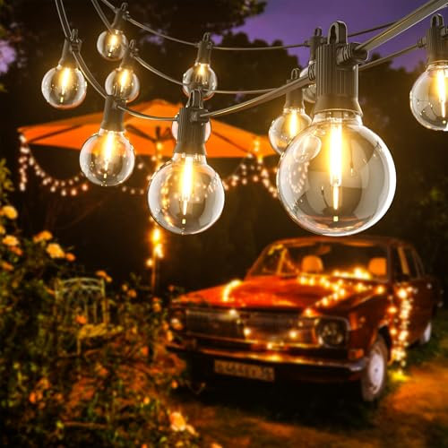 Kawaya 10M Lichterkette Außen LED Outdoor Lichterkette Aussen Strom mit 15+1 Glühbirnen IP65 Wasserdicht Bruchsicheren Warmweiß Balkon Lichterketten für Terrasse Garten Hochzeit Hinterhof