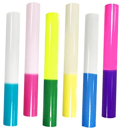KONTONTY 6rollen Farbwechselnde Vinyl-aufkleber Für Gläser Selbstklebende Dekorative Sticker Für Getränke Magische Farbveränderung Unter Licht Für Sommer-events Und Diy-projekte