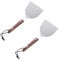 WAZUBC 2 Piezas Espátulas para Plancha, Espátulas Teppanyaki con Mango de Madera Espátula de Metal de Acero Inoxidable para Plancha Parrilla de Barbacoa y Cocina Plana (mediana)